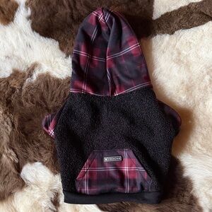 Frenchie Plaid Hooded Dog Jacket (size XL)